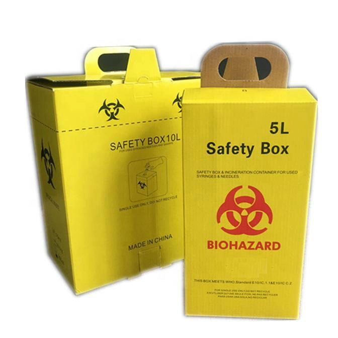 Biohazard Collection Medical Waste Safety Boxes Sharp Container for Used Syringe Needles