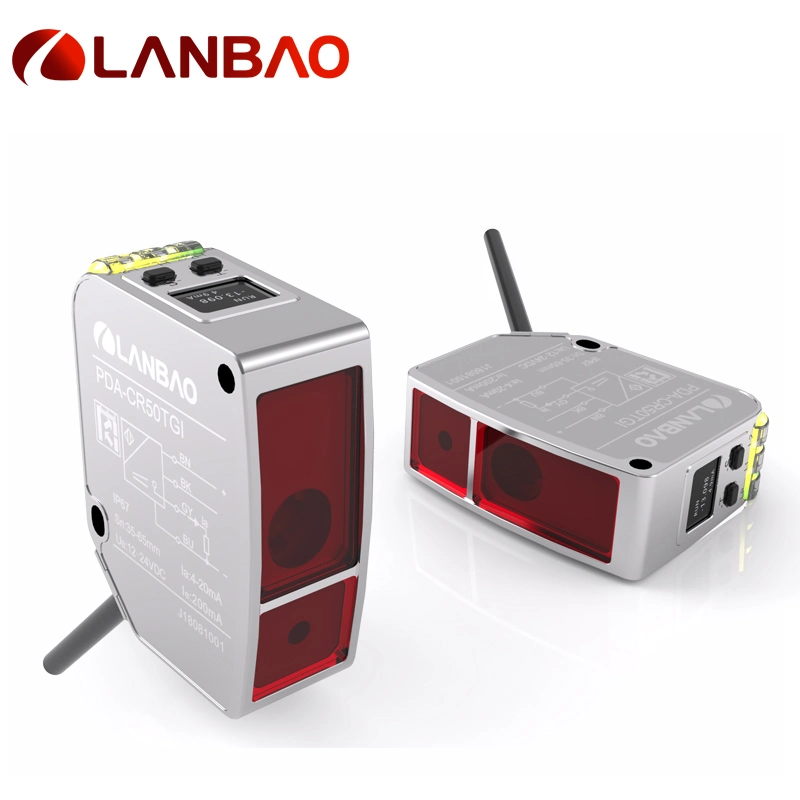 Lanbao Metal Laser Displacement 50mm Analog 4-20mA Digital Display Sensor CE