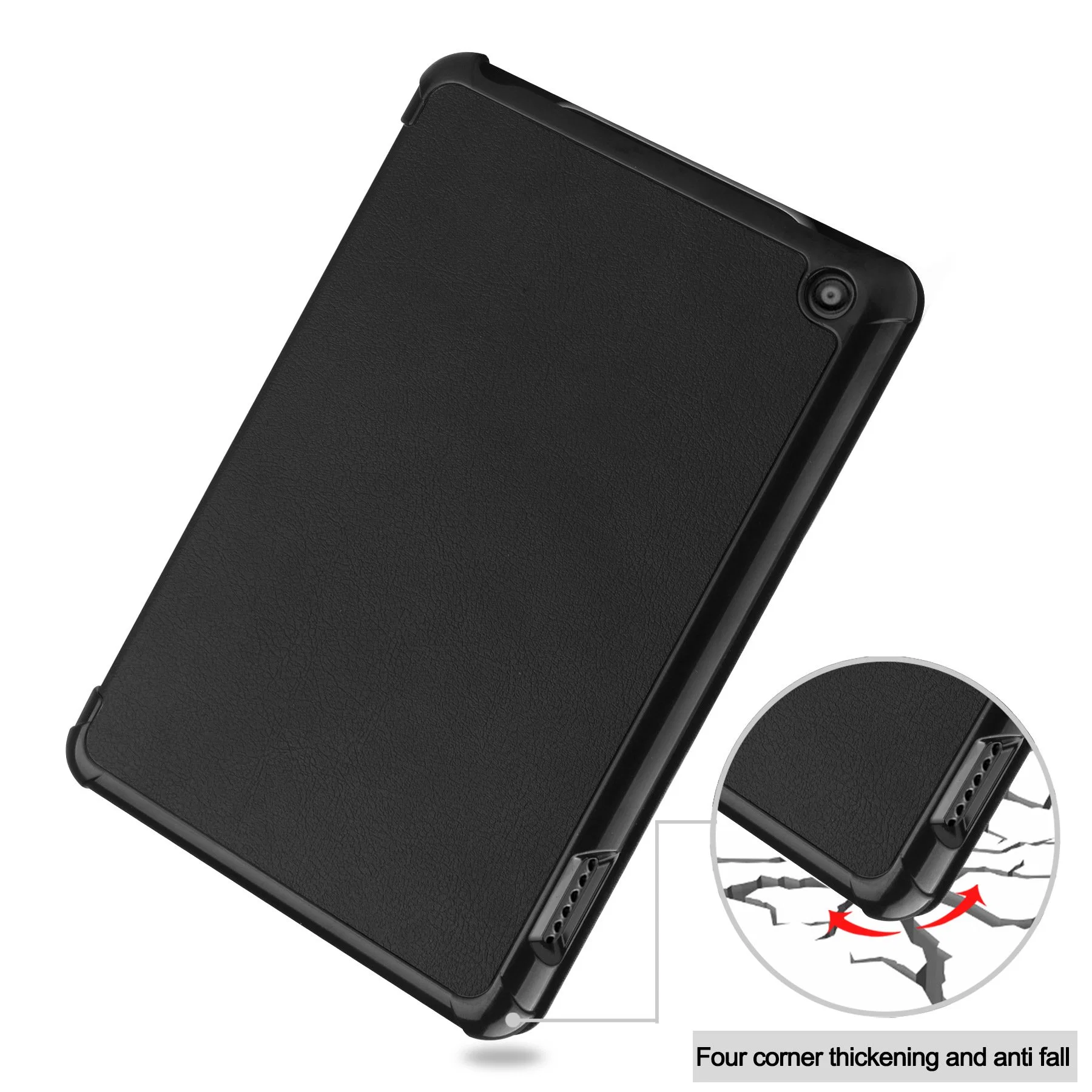 Auto Wake/Sleep PU Leather Trifold Stand Cover for Amazon Kindle Fire 7 2022 Release Tablet Case