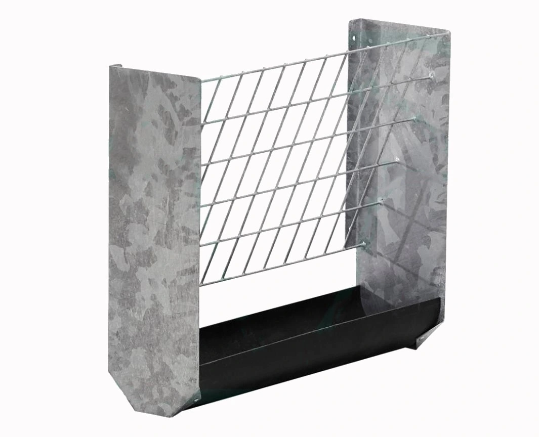 Custom Aço Galvanizado meio rack de feno com Trough