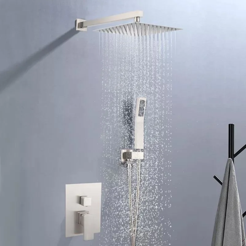 Concealed Wall Mounted 2 Functions Hand Shower Bathroom Showers Set