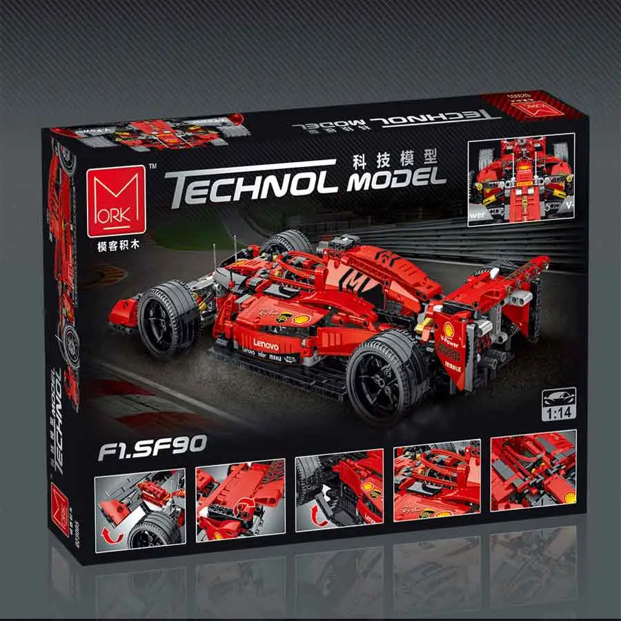 Children DIY Learning Education 1/14 Remote Control Car Block Block Toy Red Formula Model RC Car Toy Block