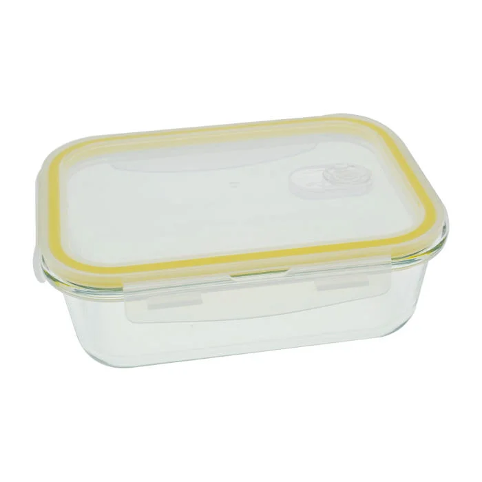 630ml Square Lunch Box Microondas vaso cuenco crujiente de vidrio con Cubierta