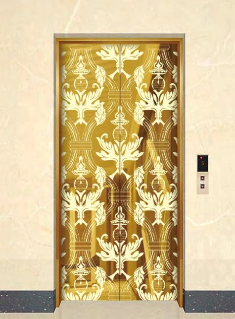 Fujixun Middle Eastern Style Luxury Gold Stainless Steel Elevator Floor Door