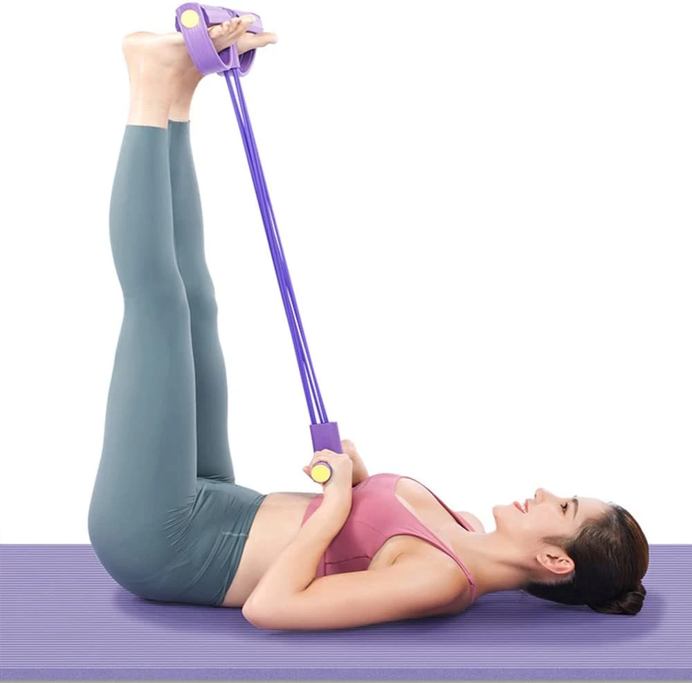 6-Tubo elástico Extractor de pedal de Yoga de la banda de látex natural de la Resistencia, la tensión de la cuerda, para el abdomen y cintura/Estiramiento de la pierna/brazo de la formación de adelgazamiento