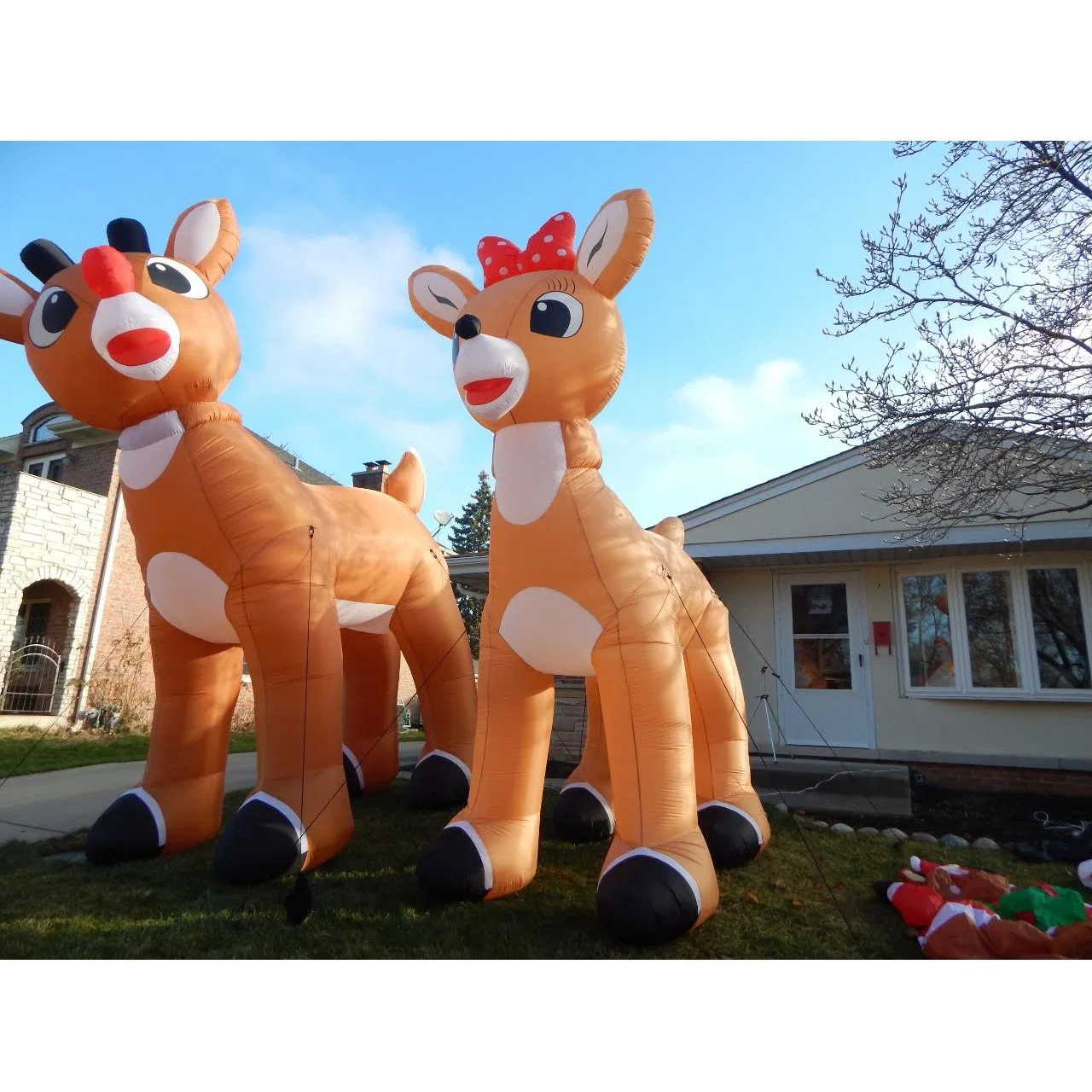 Los renos de Navidad inflable Boyi inflables publicitarios de dibujos animados de la decoración de Patio Rudolf globo