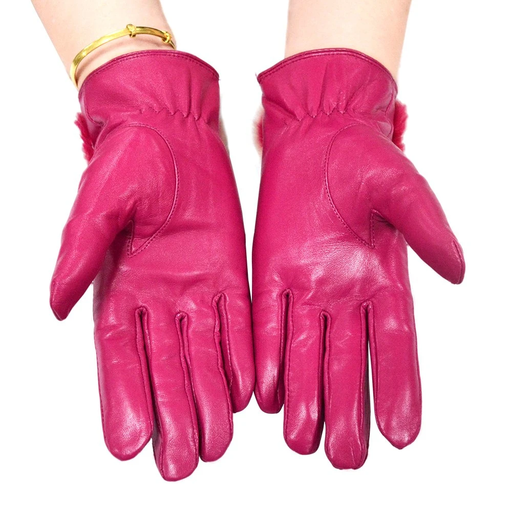 High quality/High cost performance  Customizable Colours Glove Daily Life Usage Sheepskin Gloves Pink Mittens Whole Leather