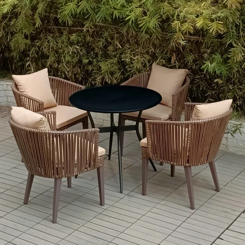 Hochwertige Gartenmöbel Hotel Wicker Chaise Lounge Chair Rattan Patio Gartenstuhl Outdoor Rattan Metallstuhl Patio Garten Rattan Metal Coffee oder Dining