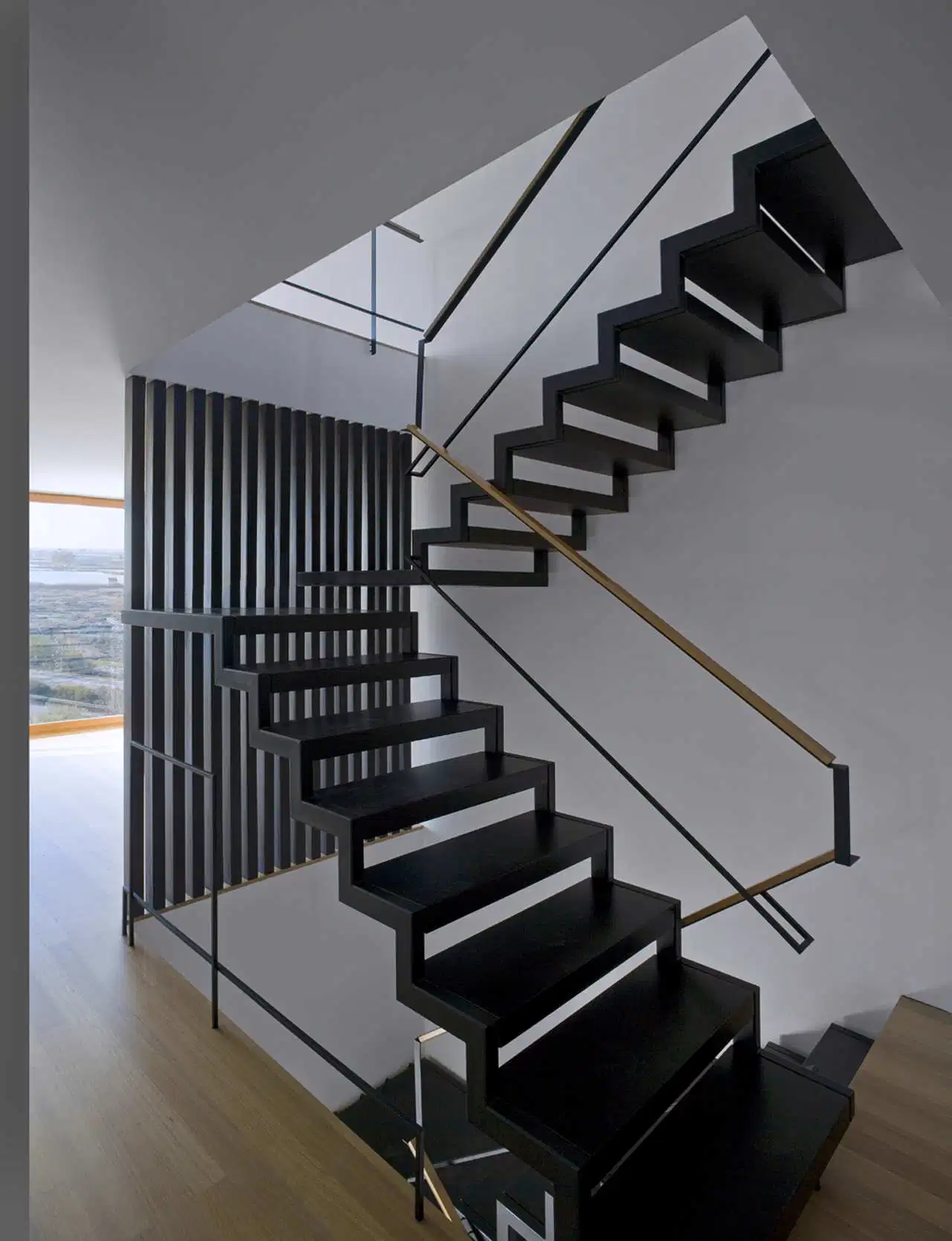 Escadas exteriores pré-fabricadas em aço inoxidável com metal
