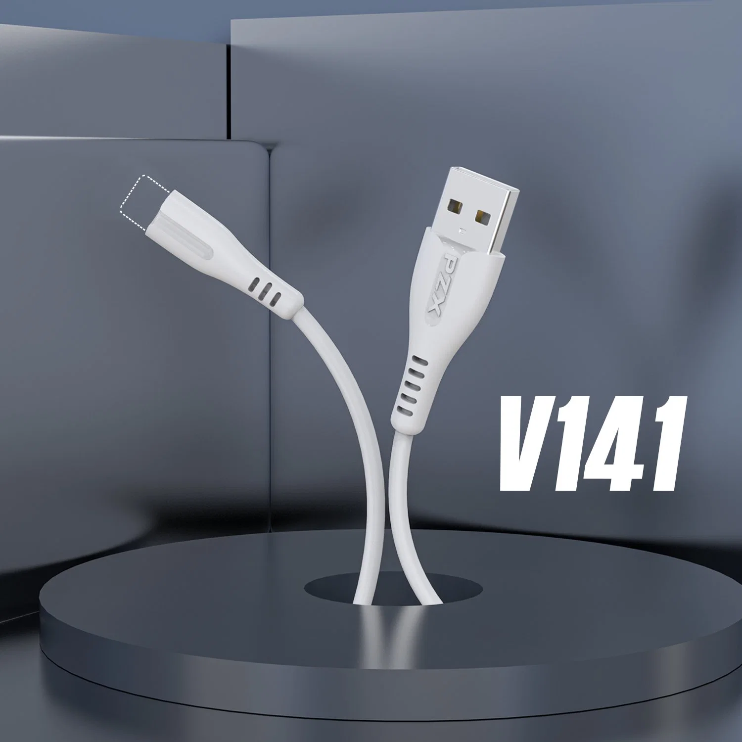 Pzx V141 Wholesale/Supplier Mobile Accessories 2.1A Fast Charging USB Data Cable