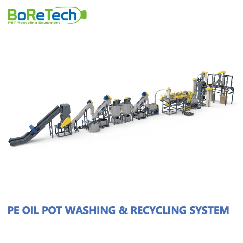 Rigid and Flexible Plastics PE Oil Pot Recycling Washing Equipment