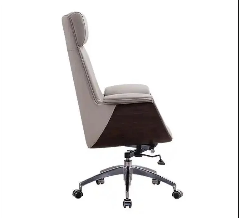 White Luxus Leder Executive Office Holz Hebezeug Drehbarer Lederstuhl Büromöbel (ZB-312A)