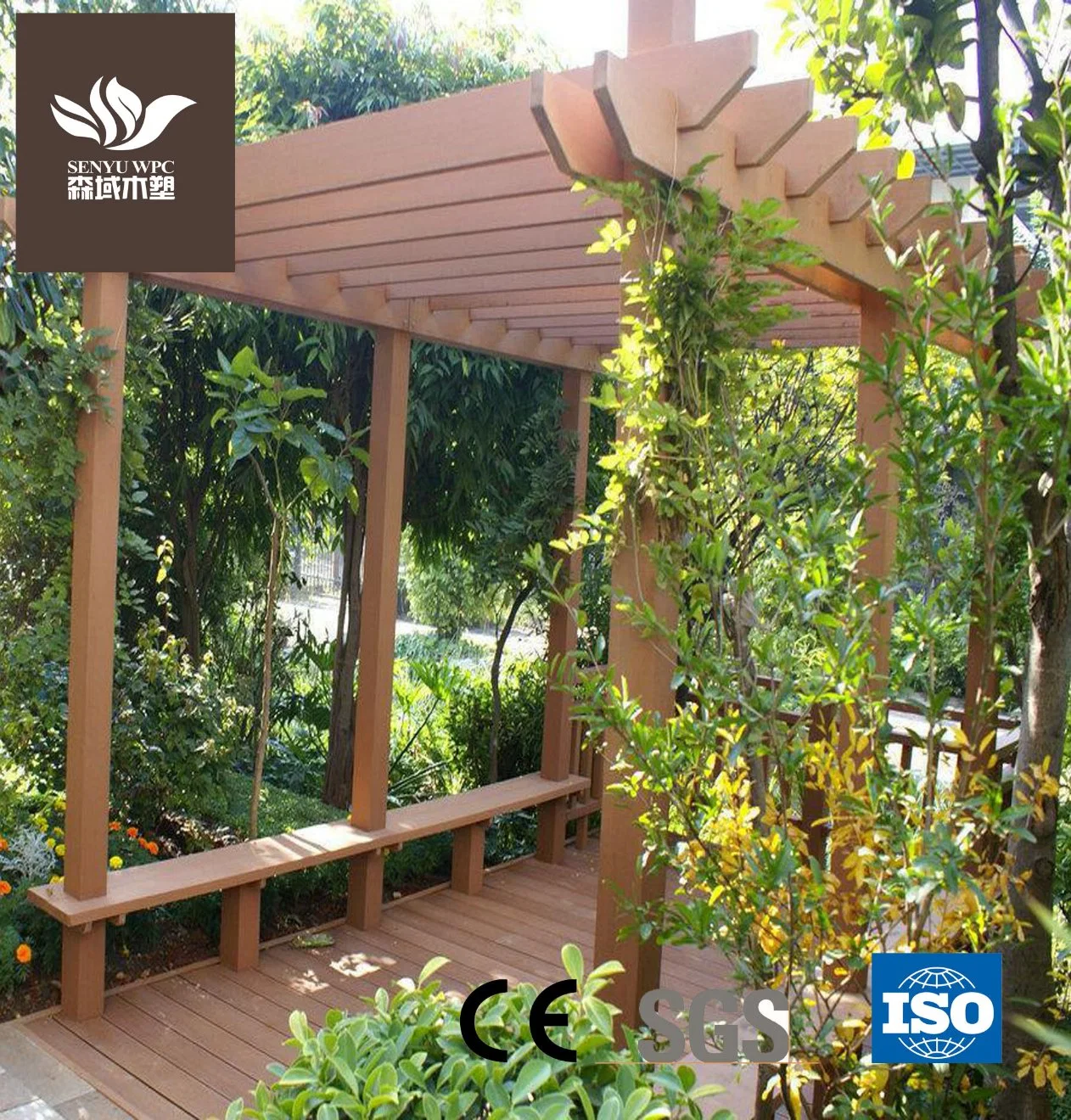 WPC Waterproof and Fireproof Outdoor/Garden Pergola Gazebo