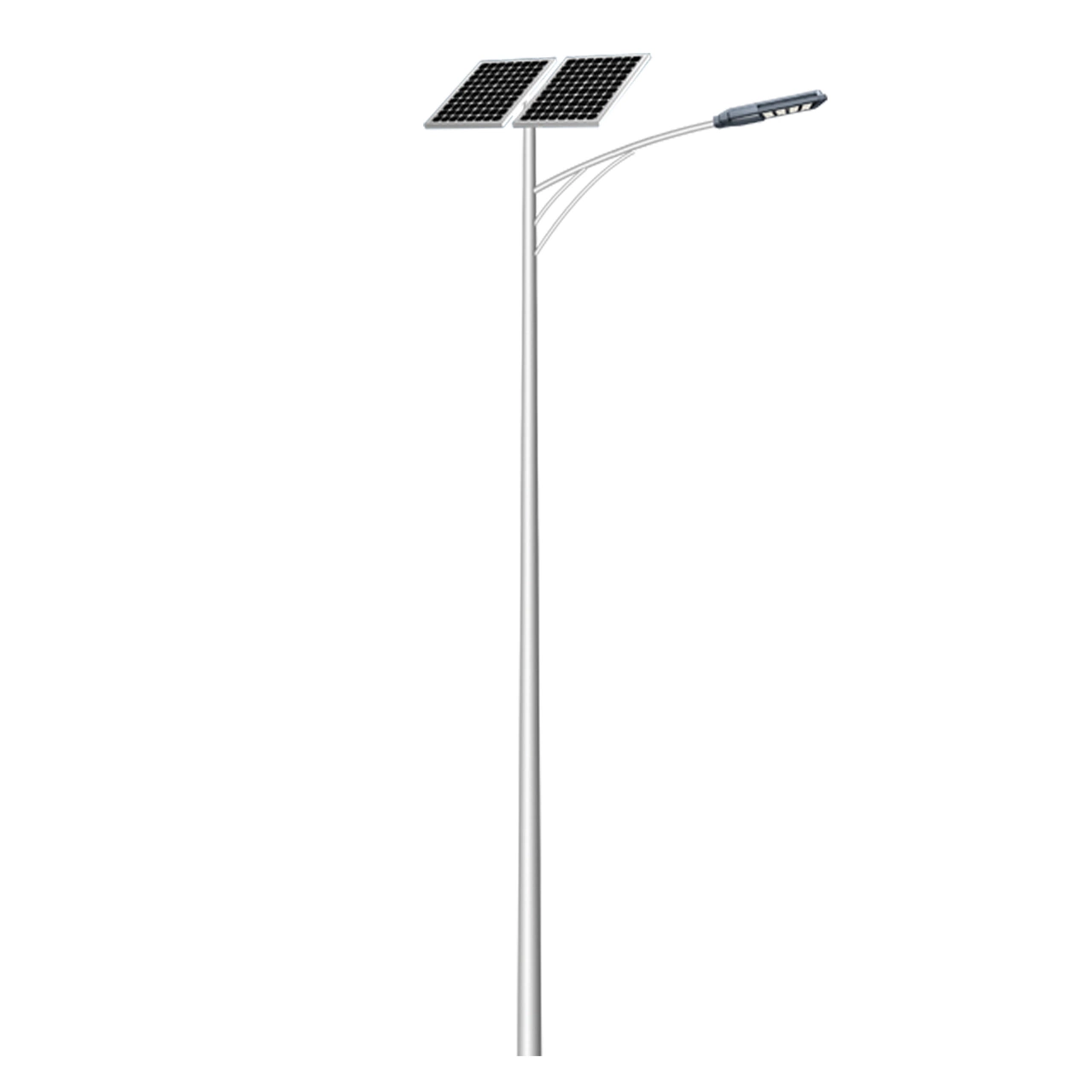 Outdoor Hot Galvanized Steel Solar Street Lamp Post Street Light Pole