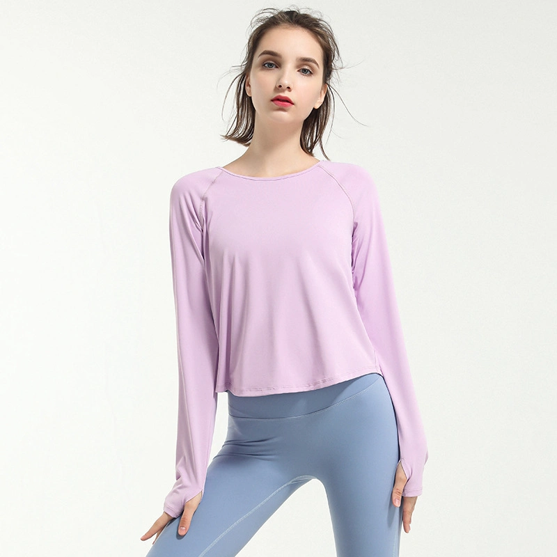 Neue Luftige Quick Dry Fashion Langarm Yoga Tops