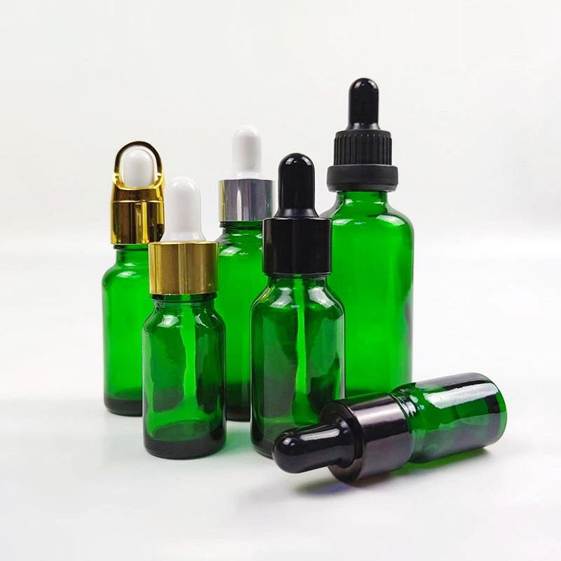 Green Dropper Glass Bottle for Perfume Making Essential Oils with Orifice Reducer