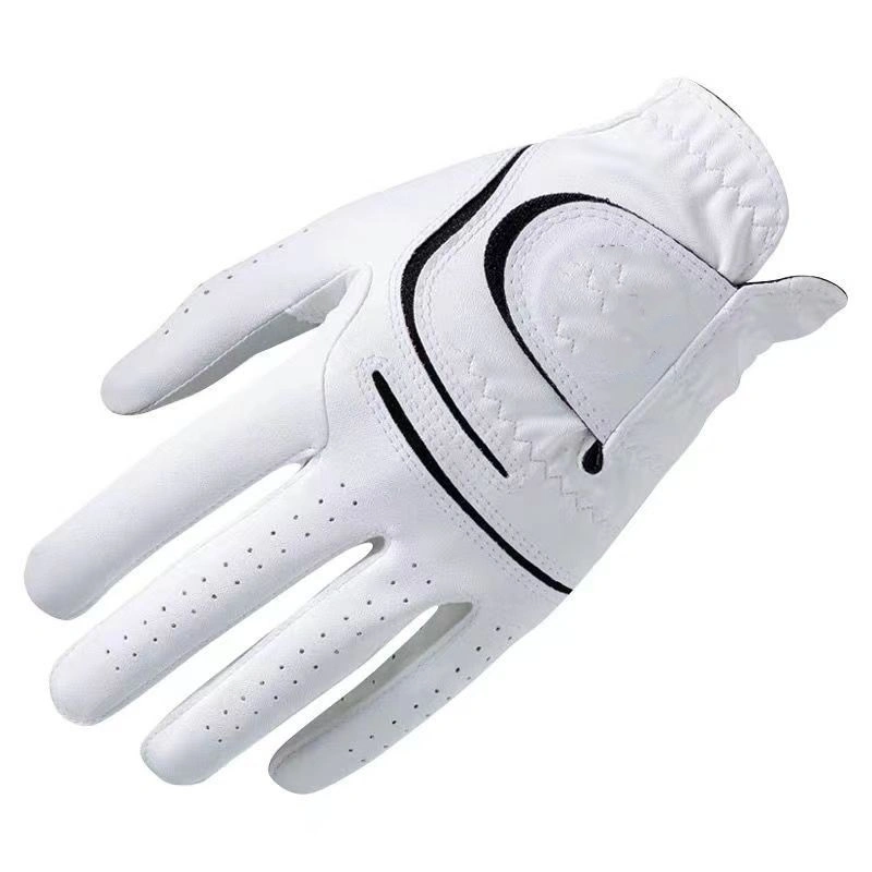 Customized Men Women Red White Synthetic Cabretta Leather Golf Gloves