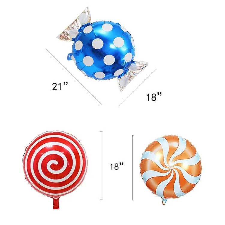 23 ST. 18" Sweet Candy Ballons Runde Folie Lollipop Ballon Geburtstag Hochzeit Party Ballons