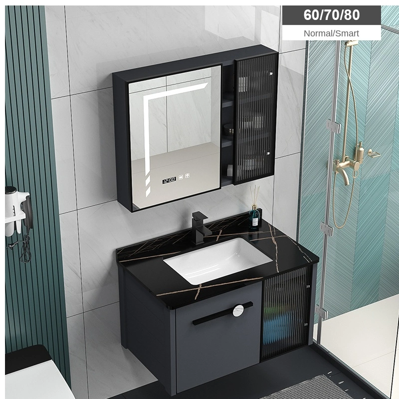 China Wholesale/Supplier Mesa of Rock Plate Ceramic Wash Basin Bathroom Vanity Bathroom Mirror Cabinet/Storage Cabinet