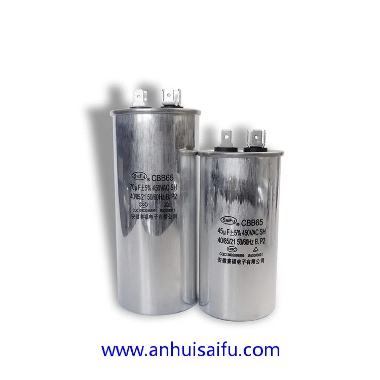 45UF 450V de Condensadores de Alumínio Cbb65 Air-Conditioner Capacitor com alta qualidade