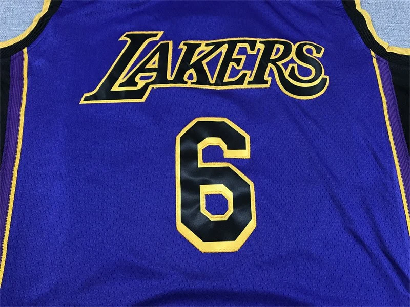 Dropshipping Deportes de primera calidad Jordan Basketball Jersey NBA Lakers 6 Anuncio Purple Jordan Jersey