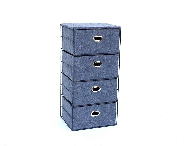 Big Size Metal Cabinet with 4 Felt Storage Drawers