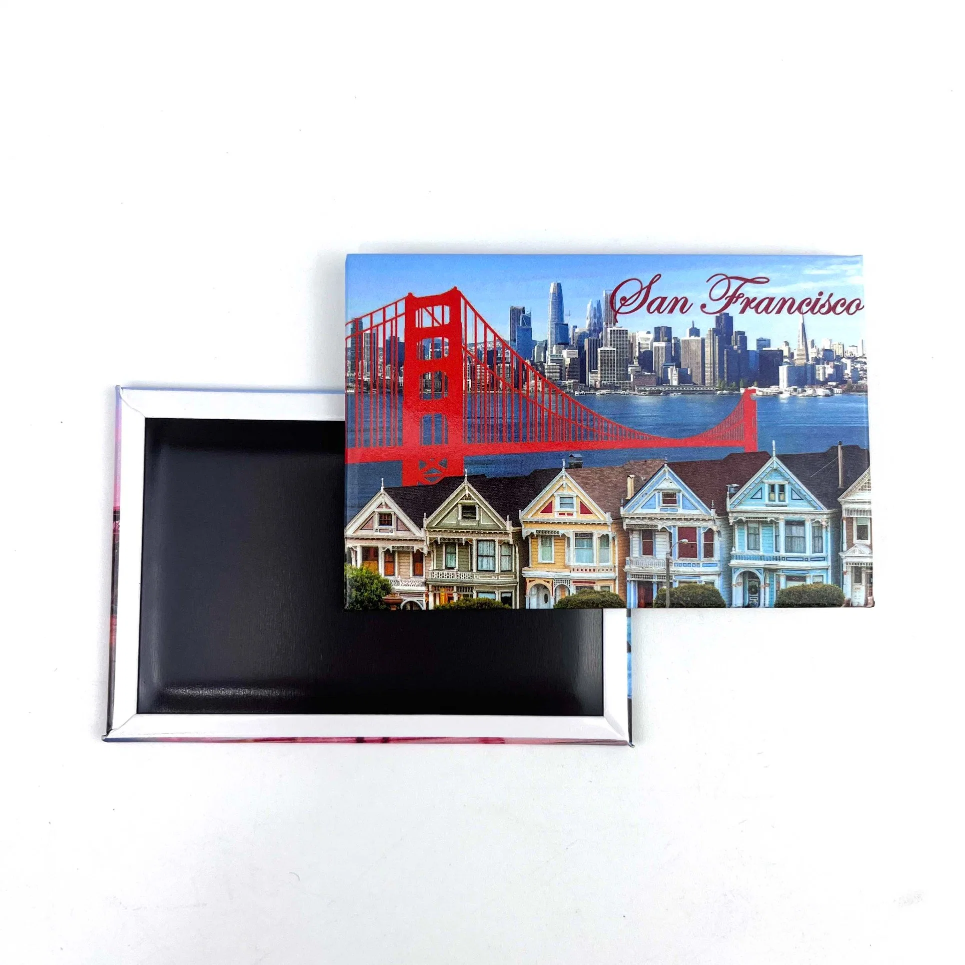 Your Design Customized Promotional Gift Metal Souvenir San Francisco Bulgaria Rectangle Tinplate Fridge Magnet