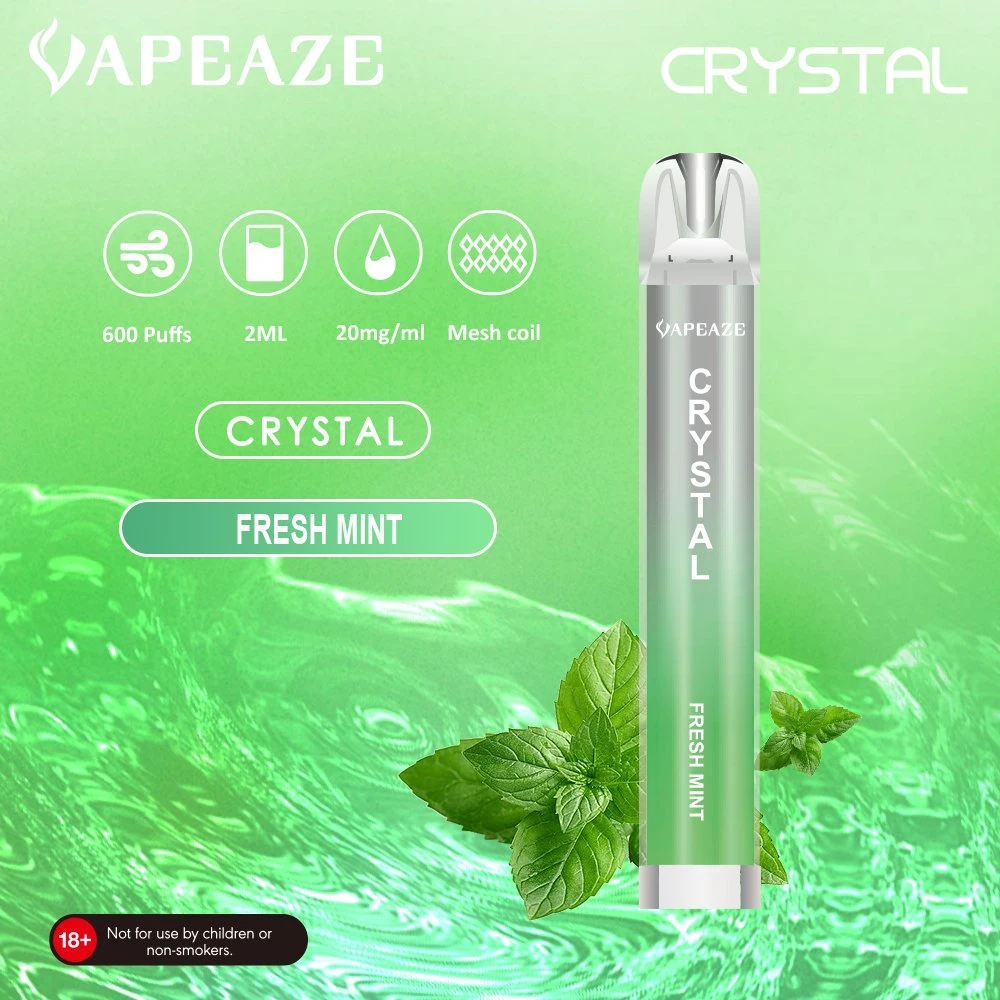 Crystal Vape Pen 2ml 900 Puff : Bobine de maillage, e-cigarette jetable, personnalisé de la nicotine