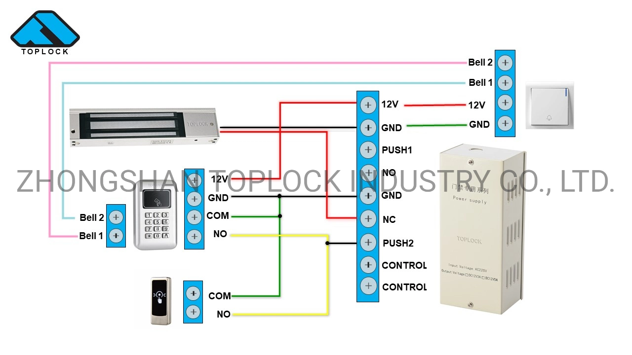 Serrure de porte électronique verrou magnétique électrique 220V/110V Alimentation 12V