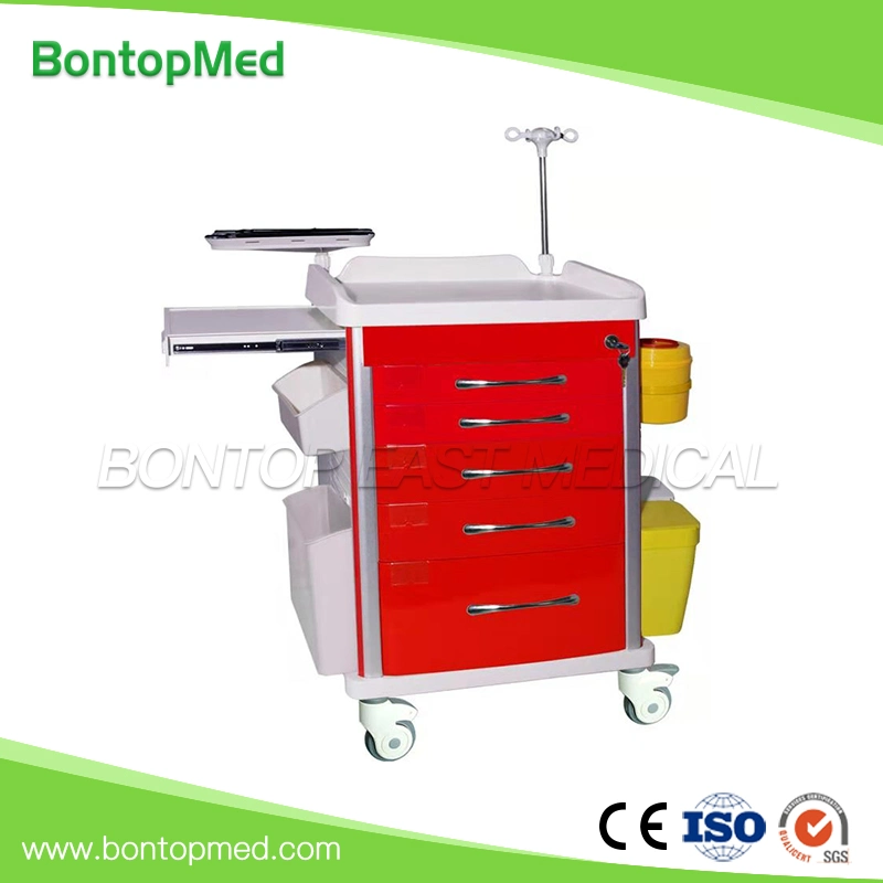 Customized Hospital Economic Medical ABS Plastic Anesthesia Medicine Therapy Drugs Nursing Patient Emergency Trolley Crash Cart