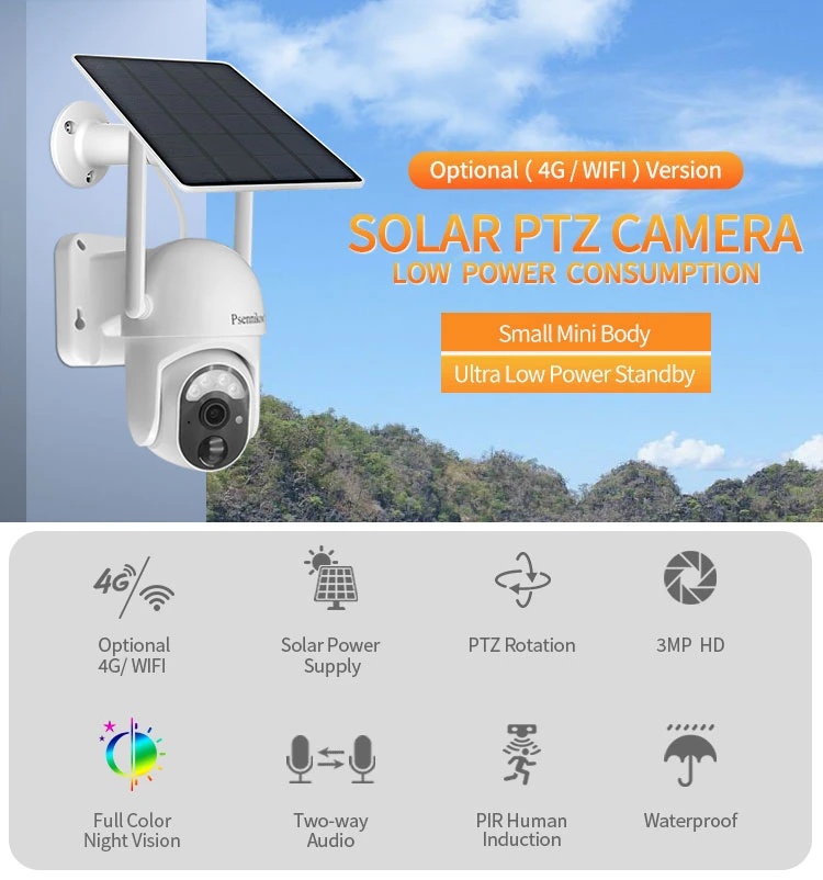 Solar Panel 4G 3MP Outdoor Camera with Two-Way Voice Intercom