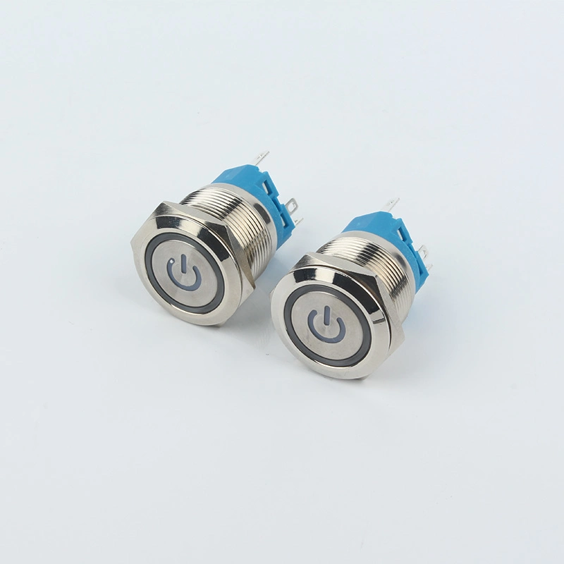 High Quality CE, RoHS Certification 22mm 1no1nc Momentary Ring Illuminated Aluminum Push Button Switch