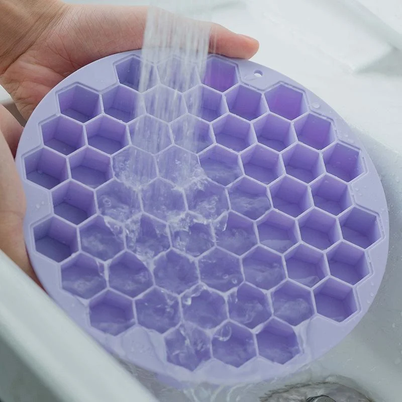 55 Holes Reusable Creative Honeycomb Ice Cube Maker Silicone Ice Cube Tray