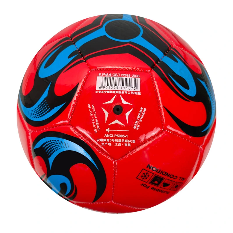 Productos deportivos Tamaño oficial cinco PVC piel sintética Rojo Fútbol