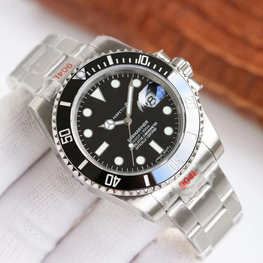 Hot Selling Top Quality Rolex''s Submarine Sapphire Mirror Automatic Mechanical Relógio mecânico 3135 Movement para homem Relógio impermeável Relógio réplica Mesa