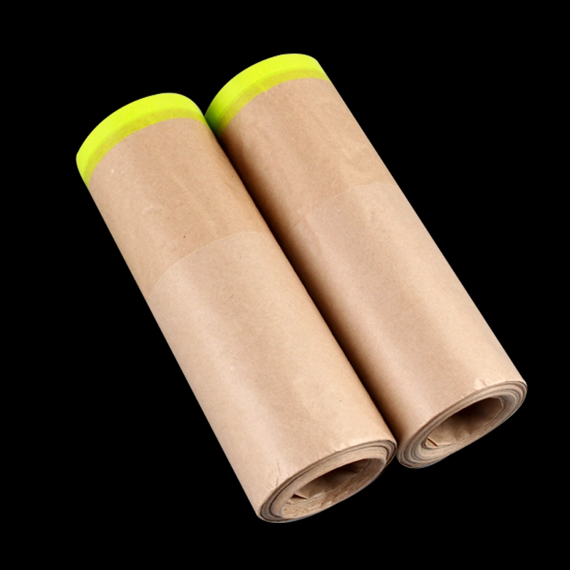 Car Paint Masking Paper Kraft Paper Masking Film Pre Taped Brown Kraft Paper