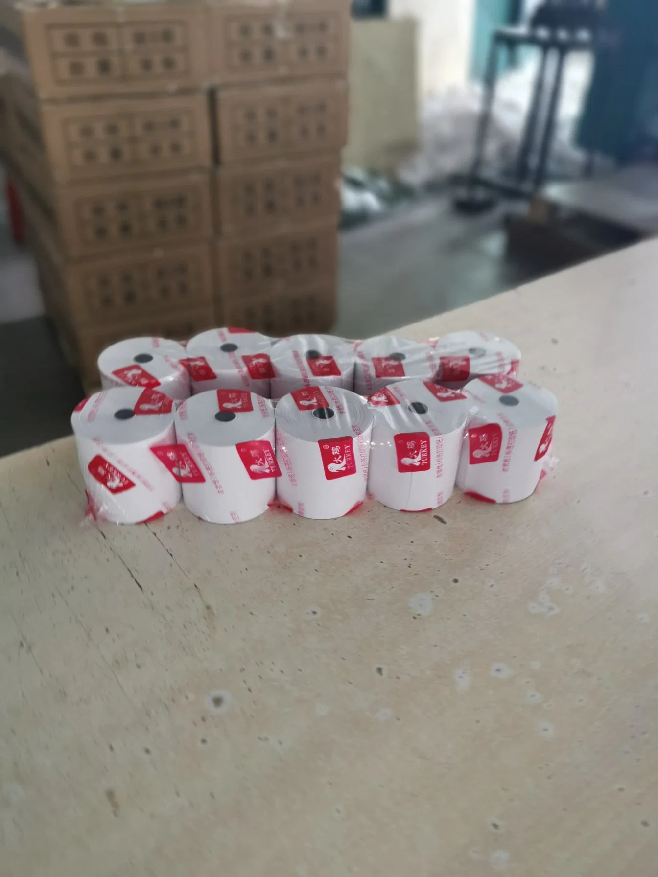 Thermal Paper Rolls in Supermarket