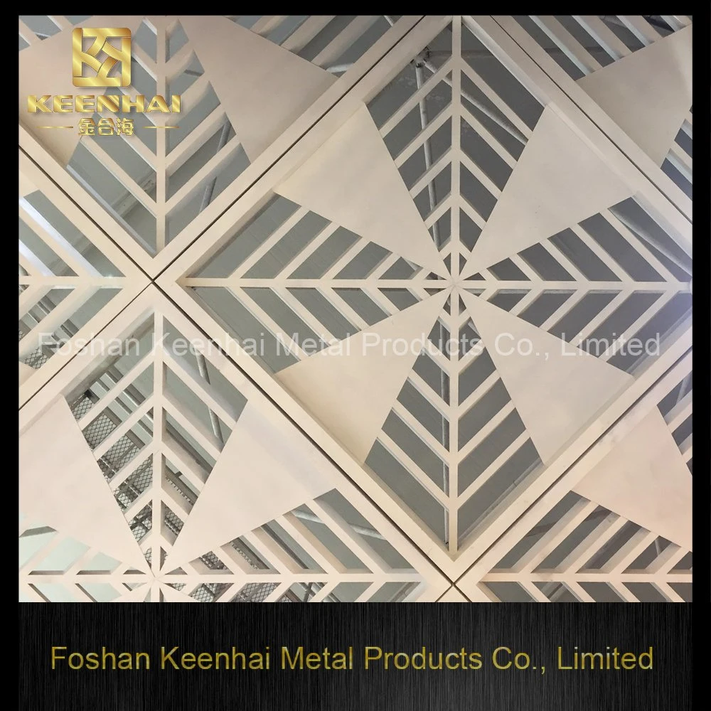 Hollow out Flower Pattern Decorative Square Suspended Aluminium Ceiling Metal Decorative Suspended Ceiling (KH-MC-06)