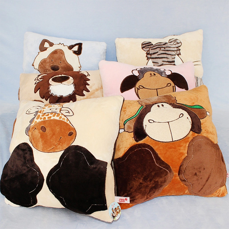 Custom Vivid Animal Design 40cm Soft Stuffed Backrest Pillow Plush Toy Cushions