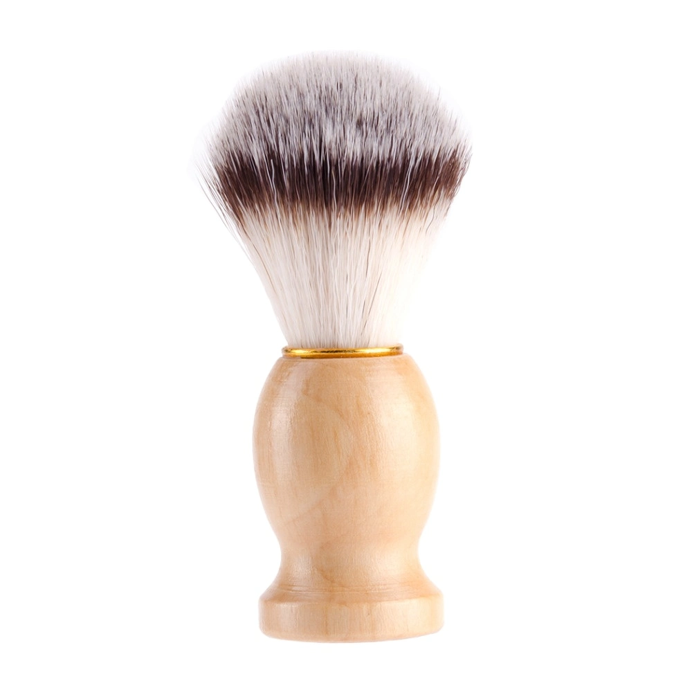 Synthetic Soft Nylon Shave Brushes Natural Wood Handle Barber Face Cleaning Tool Shaving Brush