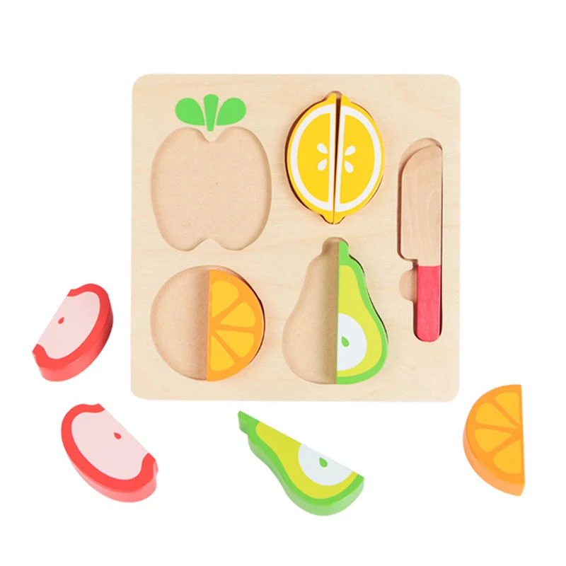 Pretend Cutting Game Cut Fruit Vegetable 3D Puzzle Blocks Kids Toy