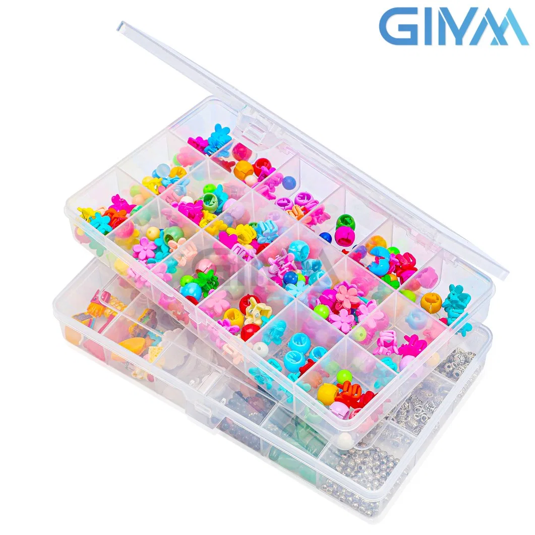 Clear Plastic Storage Container with Dividers for Washi Tape, Jewelry, Beads, Crafts, Fishing Tackles, Screws