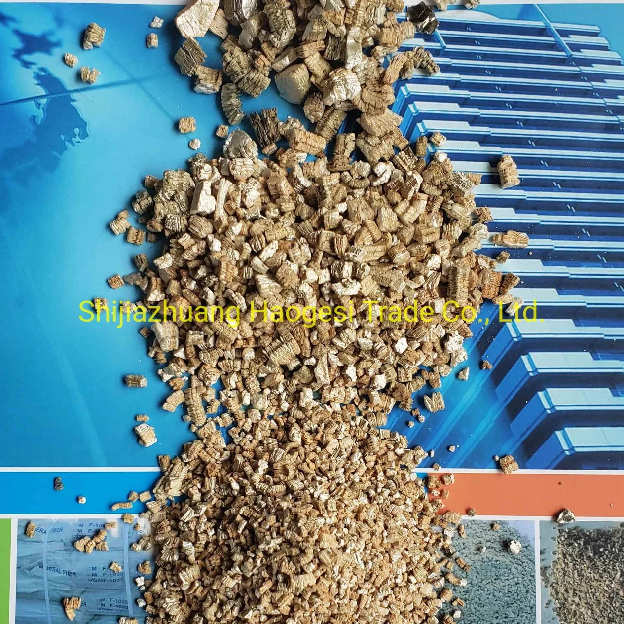 Agricultura jardinería utiliza vermiculita de oro de plata de aislamiento térmico la Vermiculita expandida 5-10mm