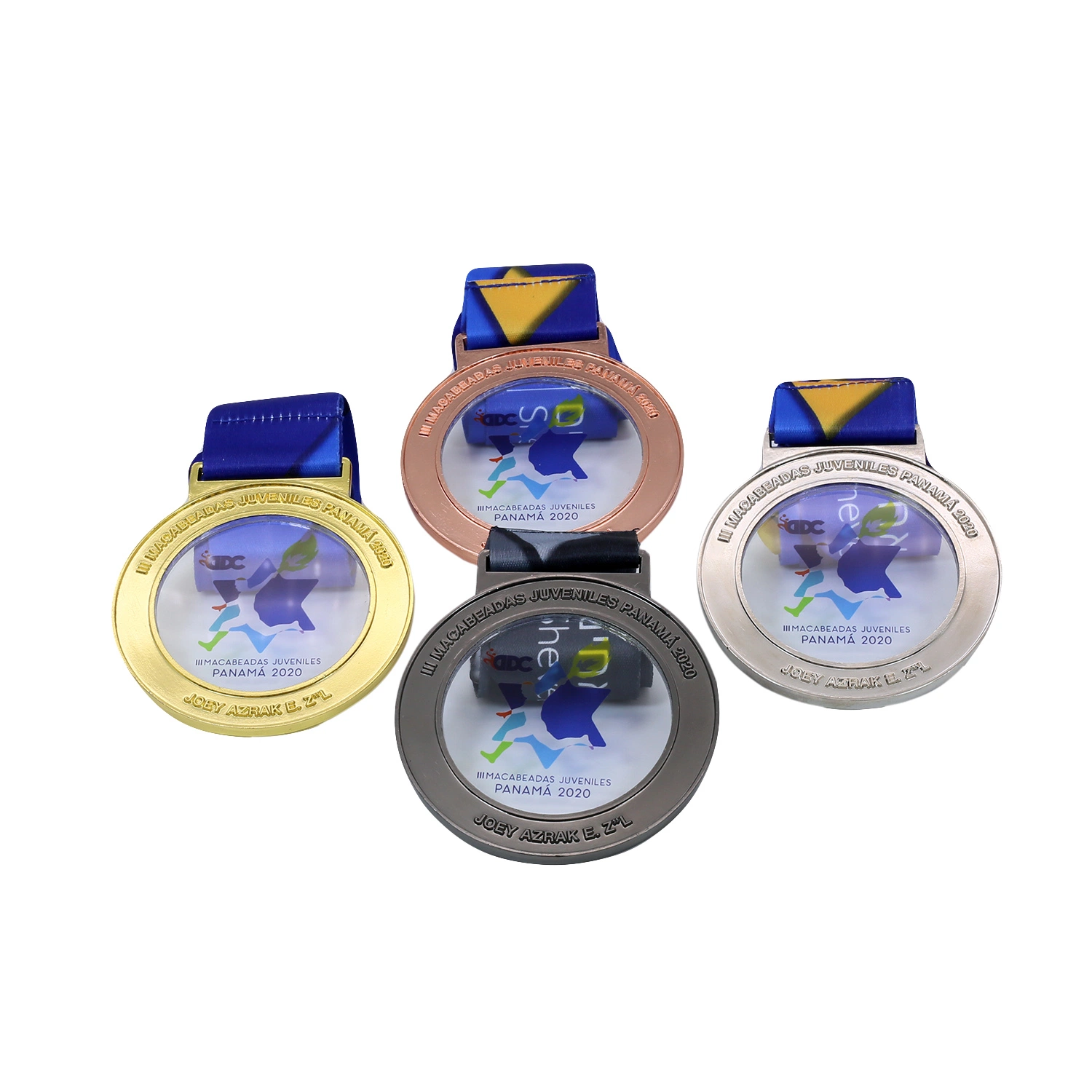 Precio de regalo de promoción de la fábrica de proveedor mayorista diseños personalizados de Artesanía de metal de fundición de aleación de zinc Maratón Athlet Medallas de Oro de la etiqueta del chip NFC