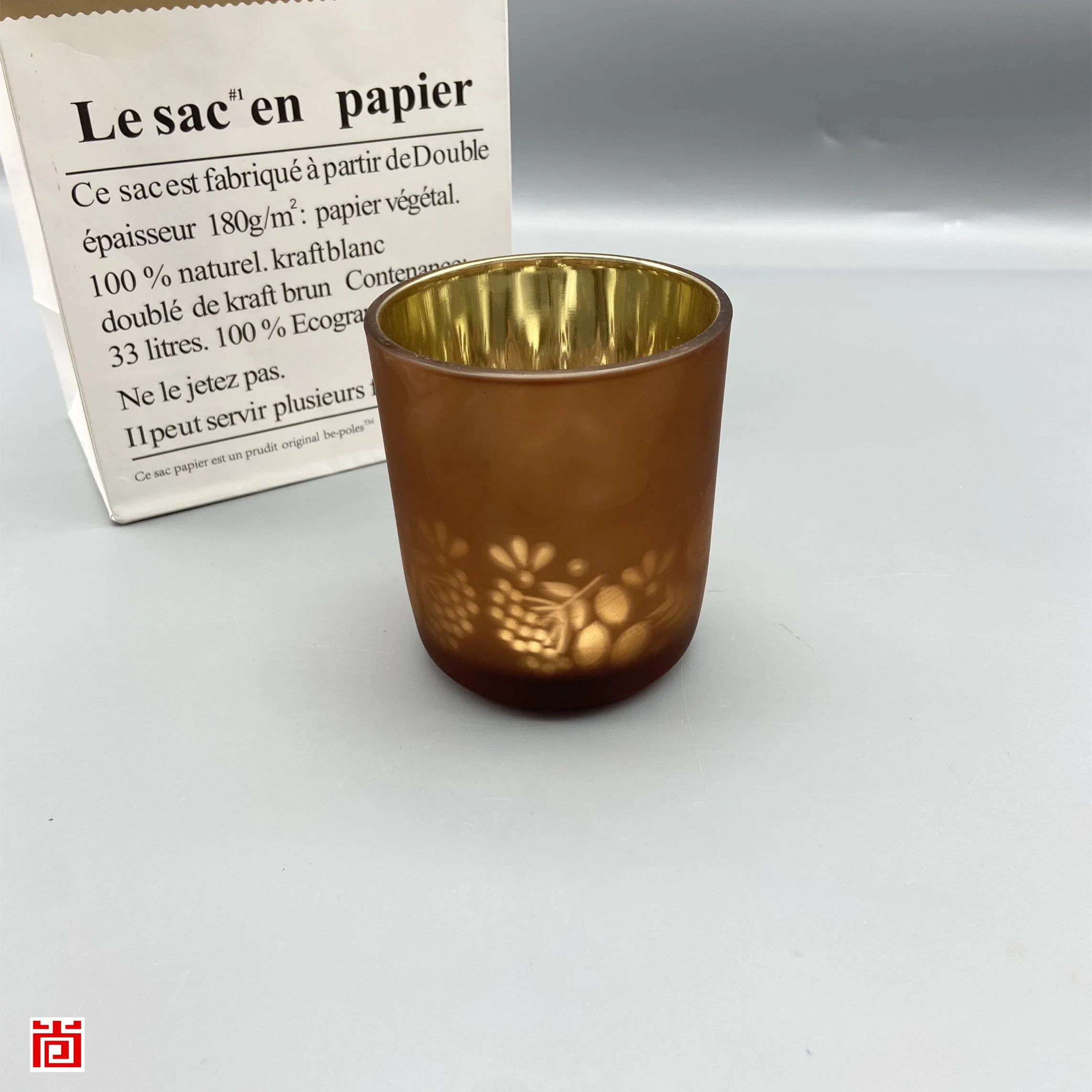 Exquisite Glass Candle Holder with Beautiful Flowers Engraved for Home Decor