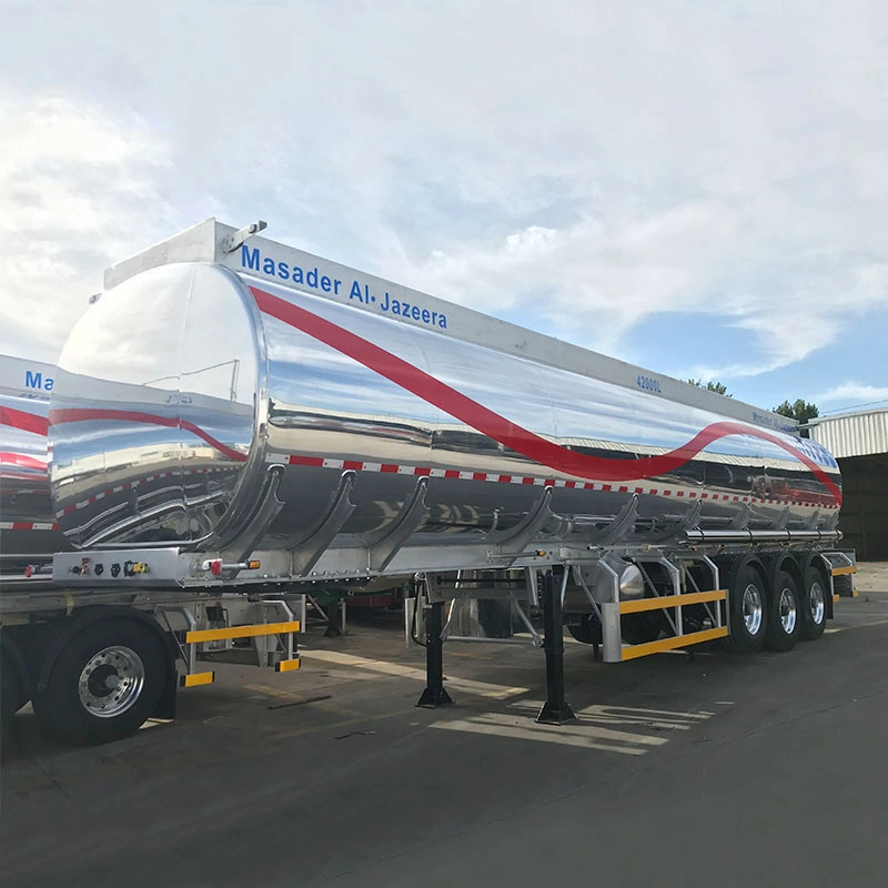 Aluminiumlegierung Kraftstoff Rohöl Benzin Zement Asphalt Bitumenwasser Milch Diesel Cnglng Carboon Stahl Benzin Essbare Silo Liquid Tanker Tank Semi Trailer zum Verkauf