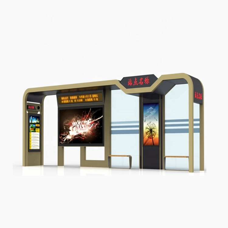 304 Stainless Steel&#160; Bus Station Modern Bus Stop Shelter Design