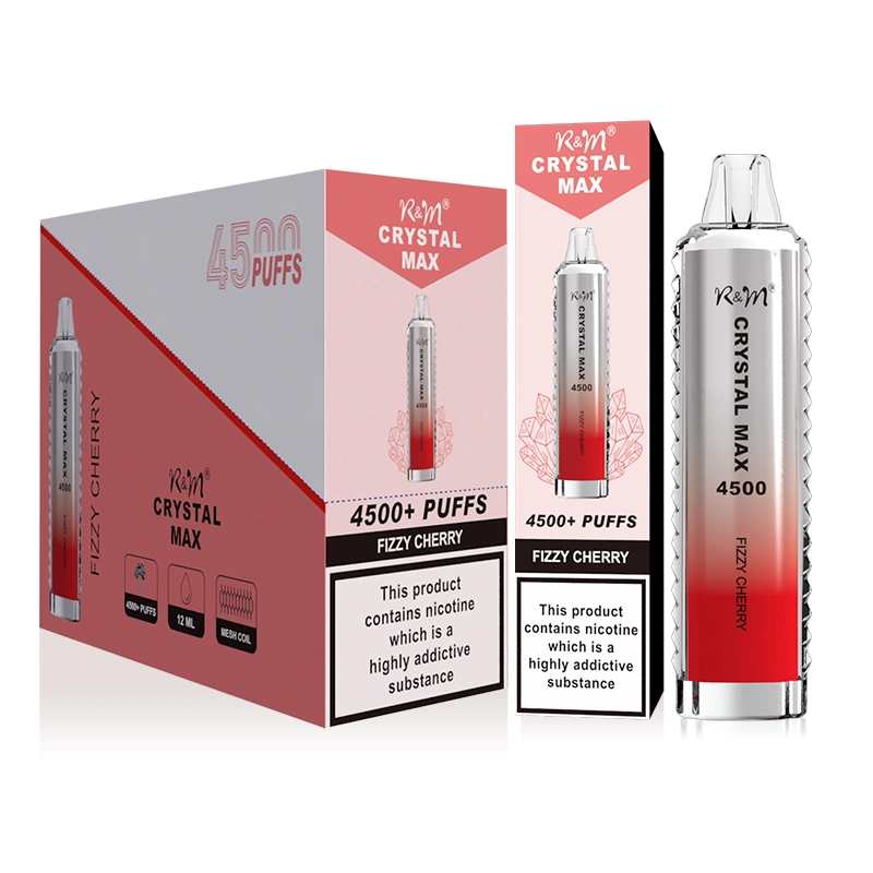 Prix d'usine OEM R ET M Tornado Crystal Max 4500 bouffées de cigarette électronique jetable de gros Vape jetables