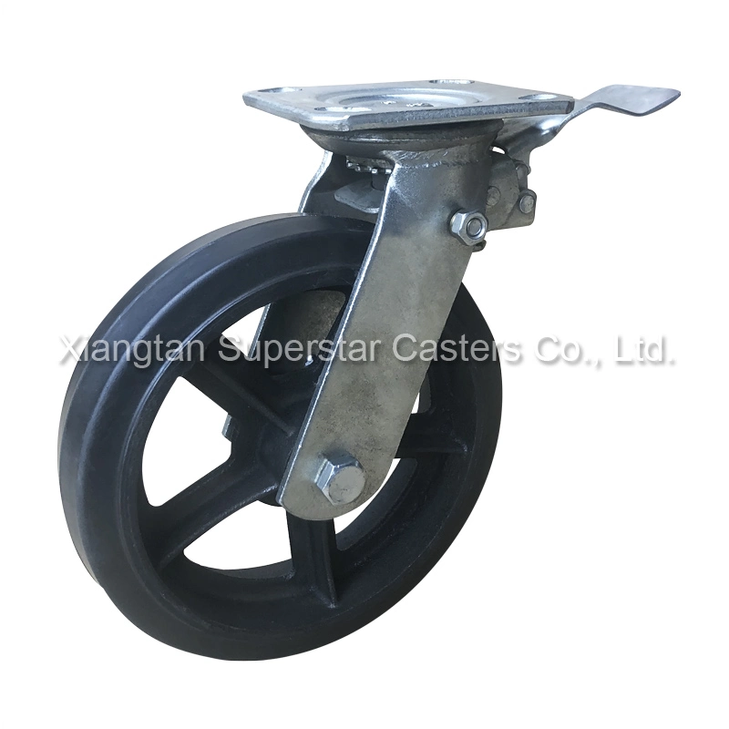 200 Fixed Swivel Caster Solid Rubber Wheel