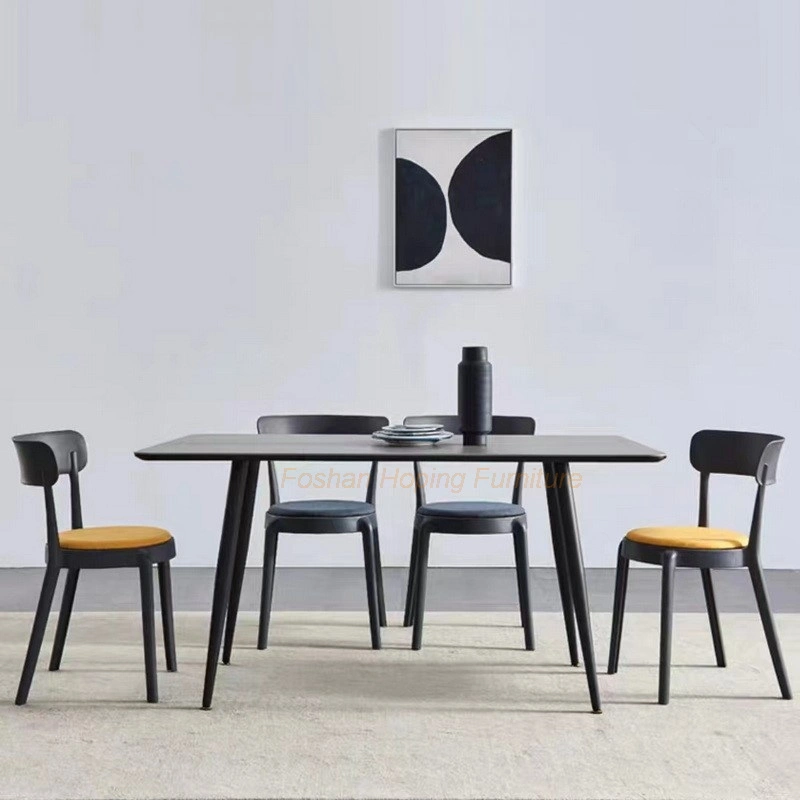 Hoping Factory Modern Southeast Asia Design Extendable Dining Table Slate Top Furniture Kitchen Set Dining Room Furniture MDF Top Effect Paper Dining Table